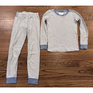 Kids Lake Pajama PJ Set Unisex 8 Blue Striped Long Sleeve Top Pants Soft